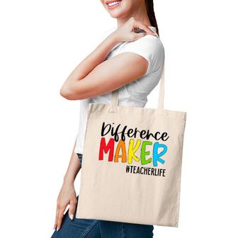 Difference Maker Teacher Life Funny Teacher Gifts Teaching Tote Bag | Mazezy
