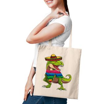 Dinosaur Mexican Poncho Sombrero Cinco De Mayo Boys Tote Bag | Mazezy