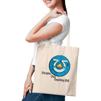 Discipline Duty Unyielding Will Ultra Blue Marines Tote Bag | Mazezy