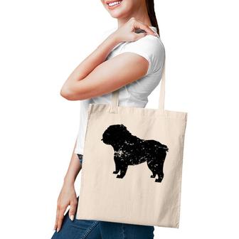 Distressed English Bulldog Silhouette Dog Owner Tote Bag | Mazezy