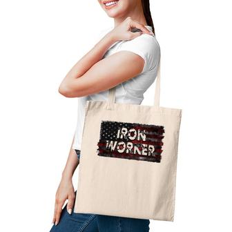 Distressed Iron Worker Gift For American Welders Tote Bag | Mazezy