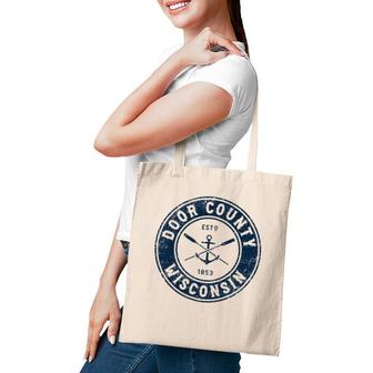 Door County Wisconsin Wi Vintage Boat Anchor & Oars Tote Bag | Mazezy