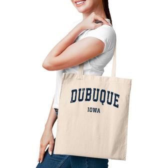 Dubuque Iowa Ia Vintage Varsity Sports Navy Design Tote Bag | Mazezy