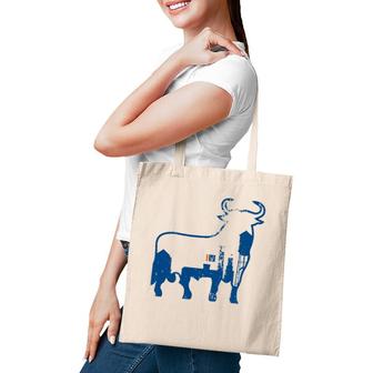 Durham Nc City Skyline Standing Bull Silhouette Tote Bag | Mazezy