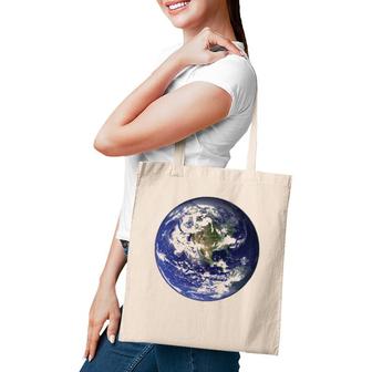 Earth Planet Flat Earth North America Globe Space Clouds Tote Bag | Mazezy