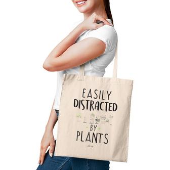 Easily Distracted By Plants Funny Cute Plants Tote Bag | Mazezy