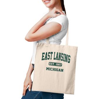 East Lansing Michigan Mi State Vintage Athletic Style Gift Tote Bag | Mazezy AU