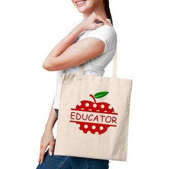 Educator Red Apple Teacher Gift Tote Bag | Mazezy