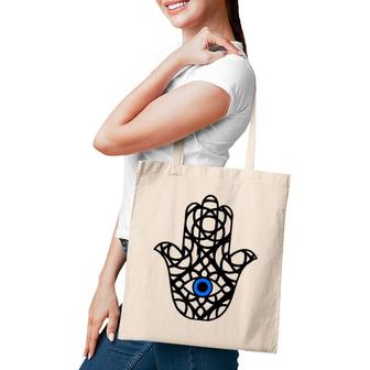 Evil Eye Hand Of Hamsa Tote Bag | Mazezy