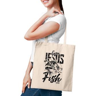 Fishing Gifts Jesus Has A Funny Story About Fish Tote Bag | Mazezy