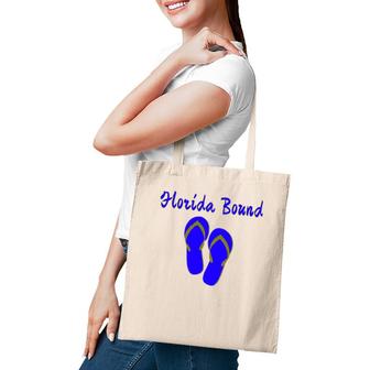 Florida Bound Flip Flop Vacation Tote Bag | Mazezy