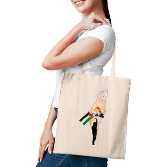 Free Palestine Hq Map Flag Jerusalem's City Support Gaza Tote Bag | Mazezy