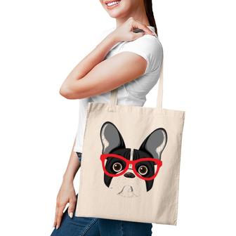 Frenchie With Glasses - Frenchie Bulldog Tote Bag | Mazezy