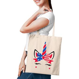 Funny American Unicorn Usa Flag 4Th Of July Gift Women Girls Tote Bag | Mazezy