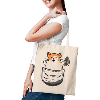 Funny And Cute Hamster Costume In Pocket Sunflower Outfit Tote Bag | Mazezy