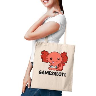Funny Axolotl Lover Gamesalotl Gamer Axolotl Tote Bag | Mazezy