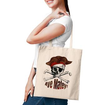 Funny Aye Matey Pirate Skull Vintage Costume Tote Bag | Mazezy