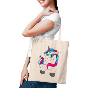 Funny Nerd Unicorn With Glasses Cool Genius Horses Gift Raglan Baseball Tee Tote Bag | Mazezy