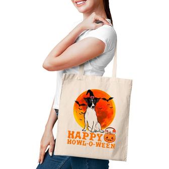 Funny Rat Terrier Dog Halloween Happy Howl-O-Ween Tote Bag | Mazezy