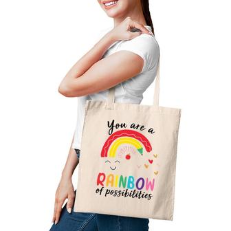 Funny Teacher You Are A Rainbow Of Possibilities Teaching Tote Bag | Mazezy