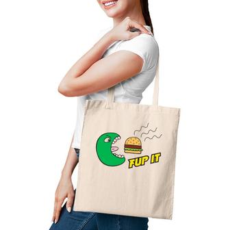 Fup It Cheeseburger Monster Cartoon Tote Bag | Mazezy