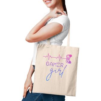 Gamer Girl Cute Heartbeat Gamer For Girl Video Game Lovers Premium Tote Bag | Mazezy