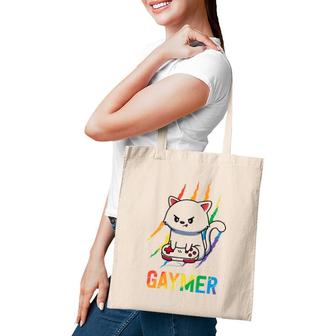 Gaymer Lgbt Cat Pride Rainbow Video Game Lovers Gift Tote Bag | Mazezy