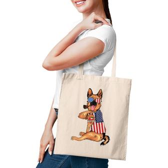 German Shepherd Dog Merica 4Th Of July Usa American Flag Men Tote Bag | Mazezy