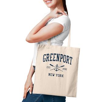 Greenport Ny Vintage Navy Crossed Oars & Boat Anchor Tote Bag | Mazezy