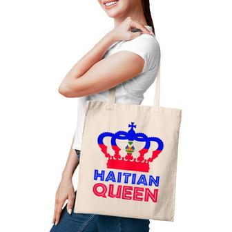 Haitian Queen Womens Red Blue Perfect Haiti Flag Crown Gift Tote Bag | Mazezy
