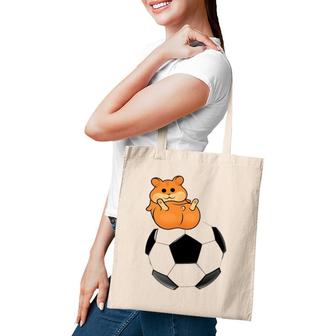 Hamster On Soccer Football Player Hamster Fans Funny Tote Bag | Mazezy