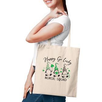 Happy Go Lucky Nurse Squad Gnomies St Patricks Lovers Gift Tote Bag | Mazezy