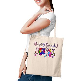 Happy Purride Cats Kittens Gay Pride Lgbtq Transgender Gift Tote Bag | Mazezy