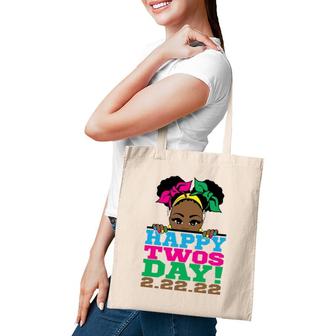 Happy Twosday 2022 February 2Nd 2022 2-22-22 Afro Girls Tote Bag | Mazezy