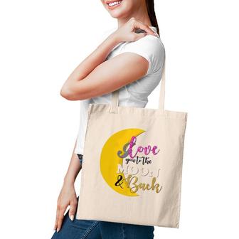 Happy Valentine's Day Moon Graphic I Love You To Moon Tote Bag | Mazezy