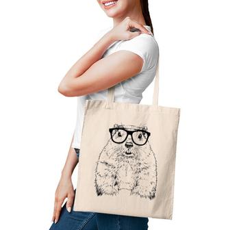 Hipster Groundhog In Nerd Glasses Animal Tote Bag | Mazezy