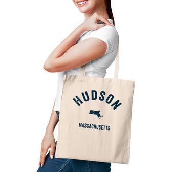 Hudson Massachusetts Ma Vintage 70'S Sports Design Navy Print Tote Bag | Mazezy