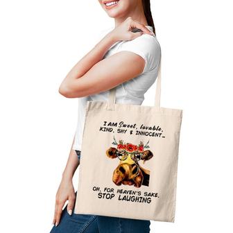 I Am Sweet Lovable Kind Shy And Innocent Cow Tote Bag | Mazezy