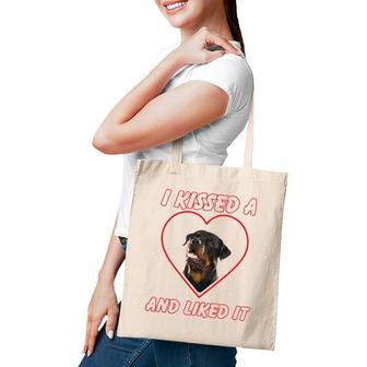 I Kissed A Dog And Liked It Rottweiler Tote Bag | Mazezy