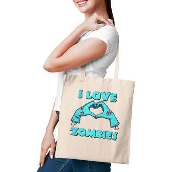 I Love Zombies Halloween Horror Funny Zombie Mens Gift Tote Bag | Mazezy