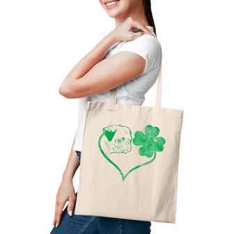 Irish Pug Face Shamrock Clover St Patrick's Day Dog Owner Tote Bag | Mazezy