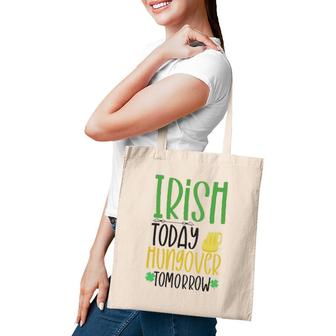 Irish Today Green Clover Gift St Patrick's Day Tote Bag | Mazezy