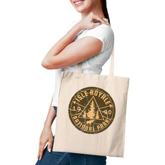 Isle Royale National Park Michigan Hiking Moose Nature Retro Tote Bag | Mazezy