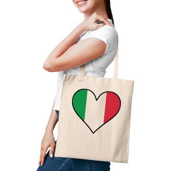 Italian Flag Heart Cute Italy Tote Bag | Mazezy