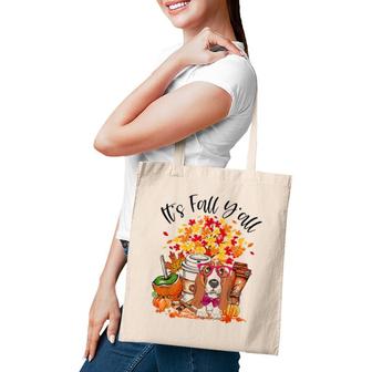It's Fall Y'all Basset Hound Pumpkin Fall Autumn Tote Bag | Mazezy