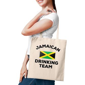 Jamaica Jamaican Drinking Team Funny Beer Flag Party Gift V-Neck Tote Bag | Mazezy