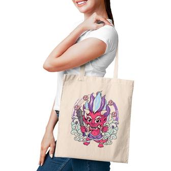 Kawaii Oni Japanese Demon Devil Harajuku Aesthetic Pastel Tote Bag | Mazezy