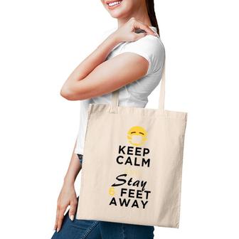 Keep Calm & Stay 6 Feet Away Funny Sarcastic Joke Tote Bag | Mazezy AU