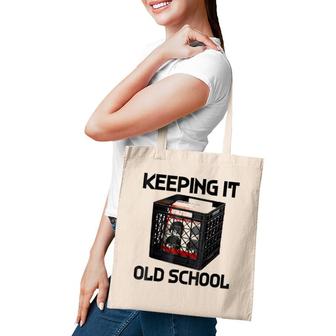 Keeping It Old School Music Record Vinyl Tote Bag | Mazezy