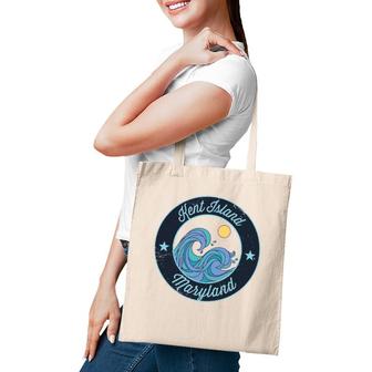Kent Island Md Maryland Souvenir Nautical Surf Graphic Tote Bag | Mazezy